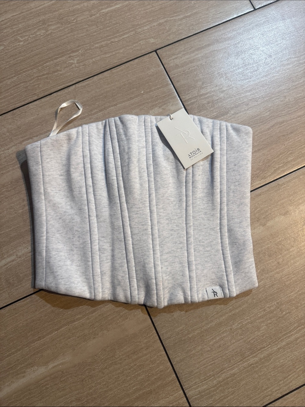 Atoir Heather Gray Strapless Padded Corset Top